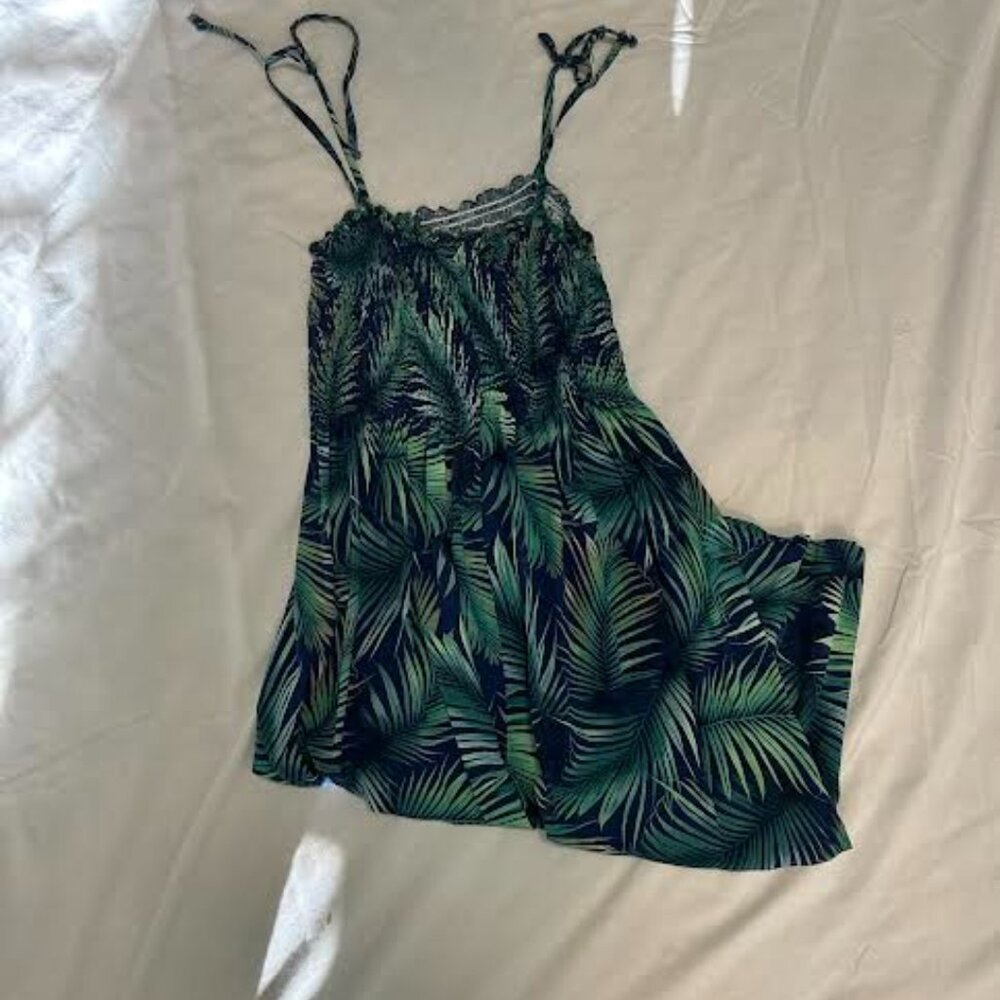 hawaiian dress blue and green